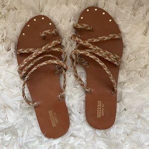 Tan braided sandal